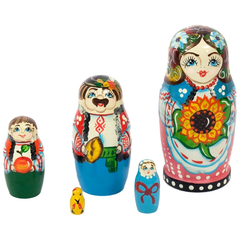 Матрьошка велика «Сімейка з соняшником»