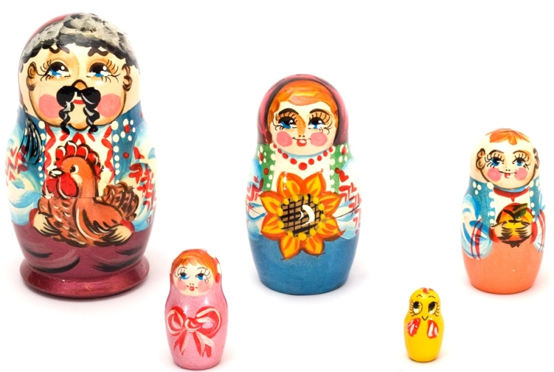 Матрешка «Семейка с петухом»