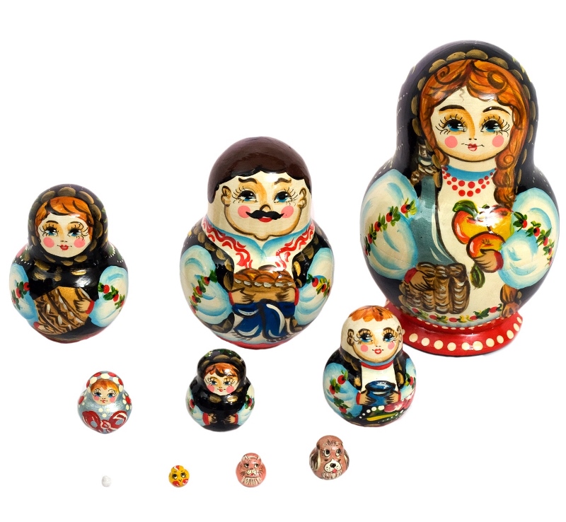 Матрешки 10в1 «Семейка с яблоками»